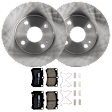 KIT-072924-1114 2-Wheel Set Front Brake Disc and Pad Kit, Plain Surface 4 Lugs 235 mm Ceramic, Includes (1) Brake Pad Set and (2) Brake Disc