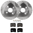 KIT-072924-1115 2-Wheel Set Front Brake Disc and Pad Kit, Plain Surface 4 Lugs 235 mm Semi-metallic, Includes (1) Brake Pad Set and (2) Brake Disc