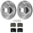 KIT-072924-1120 2-Wheel Set Front Brake Disc and Pad Kit, Plain Surface 4 Lugs 257.05 mm Semi-metallic, Includes (1) Brake Pad Set and (2) Brake Disc