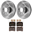 KIT-072924-1121 2-Wheel Set Front Brake Disc and Pad Kit, Plain Surface 4 Lugs 257.05 mm Semi-metallic, Includes (1) Brake Pad Set and (2) Brake Disc