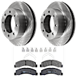 KIT-072924-1124 2-Wheel Set Front Brake Disc and Pad Kit, Plain Surface 8 Lugs 330.96 mm Semi-metallic 4WD, Includes (2) Disc and (1) Pad Set