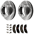 KIT-072924-1125 2-Wheel Set Front Brake Disc and Pad Kit, Plain Surface 8 Lugs 330.96 mm Semi-metallic 4WD, Includes (2) Disc and (1) Pad Set