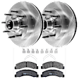 KIT-072924-1130 2-Wheel Set Front Brake Disc and Pad Kit, Plain Surface 8 Lugs 330.96 mm Semi-metallic RWD, Includes (1) Brake Pad Set and (2) Brake Disc