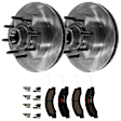 KIT-072924-1137 2-Wheel Set Front Brake Disc and Pad Kit, Plain Surface 8 Lugs 330.96 mm Semi-metallic RWD, Includes (1) Brake Pad Set and (2) Brake Disc