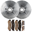 KIT-072924-1139 2-Wheel Set Front Brake Disc and Pad Kit, Plain Surface 5 Lugs 308.2 mm Ceramic RWD, Includes (2) Brake Disc and (1) Brake Pad Set