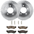 KIT-072924-1149 2-Wheel Set Front Brake Disc and Pad Kit, Plain Surface 5 Lugs 308 mm Semi-metallic 4WD, Includes (1) Brake Pad Set and (2) Brake Disc