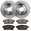 KIT-072924-114 2-Wheel Set Front Brake Disc and Pad Kit, Plain Surface 5 Lugs 299.97 mm Semi-metallic, Includes (1) Brake Pad Set and (2) Brake Disc