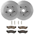 KIT-072924-1153 2-Wheel Set Front Brake Disc and Pad Kit, Plain Surface 5 Lugs 308 mm Semi-metallic RWD, Includes (1) Brake Pad Set and (2) Brake Disc