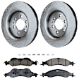 KIT-072924-1171 2-Wheel Set Front Brake Disc and Pad Kit, Plain Surface 6 Lugs 350.01 mm Ceramic, Includes (2) Brake Disc and (1) Brake Pad Set