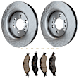 KIT-072924-1173 2-Wheel Set Front Brake Disc and Pad Kit, Plain Surface 6 Lugs 350.01 mm Ceramic, Includes (2) Brake Disc and (1) Brake Pad Set