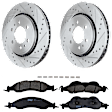 KIT-072924-1176 2-Wheel Set Front Brake Disc and Pad Kit, Cross-drilled and Slotted 6 Lugs 350.01 mm Semi-metallic, Includes (1) Brake Pad Set and (2) Brake Disc