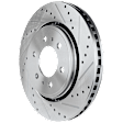 KIT-072924-1176 2-Wheel Set Front Brake Disc and Pad Kit, Cross-drilled and Slotted 6 Lugs 350.01 mm Semi-metallic, Includes (1) Brake Pad Set and (2) Brake Disc