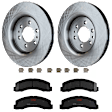 KIT-072924-1184 2-Wheel Set Front Brake Disc and Pad Kit, Plain Surface 6 Lugs 350.01 mm Semi-metallic, Includes (2) Brake Disc and (1) Brake Pad Set