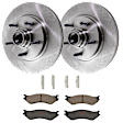 KIT-072924-1228 2-Wheel Set Front Brake Disc and Pad Kit, Plain Surface 5 Lugs 308 mm Semi-metallic RWD, Includes (1) Brake Pad Set and (2) Brake Disc