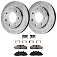 KIT-072924-1263 2-Wheel Set Front Brake Disc and Pad Kit, Plain Surface 7 Lugs 307.85 mm Ceramic 4WD, Includes (1) Brake Pad Set and (2) Brake Disc