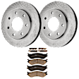 KIT-072924-1264 2-Wheel Set Front Brake Disc and Pad Kit, Plain Surface 7 Lugs 307.85 mm Ceramic 4WD, Includes (1) Brake Pad Set and (2) Brake Disc