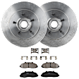 KIT-072924-1276 2-Wheel Set Front Brake Disc and Pad Kit, Plain Surface 5 Lugs 308.2 mm Ceramic RWD, Includes (2) Brake Disc and (1) Brake Pad Set