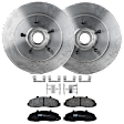 KIT-072924-1277 2-Wheel Set Front Brake Disc and Pad Kit, Plain Surface 5 Lugs 308.2 mm Semi-metallic RWD, Includes (2) Brake Disc and (1) Brake Pad Set