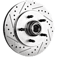 2000 Ford F-150 - 2-Wheel Set Front Brake Disc and Pad Kit, Cross-drilled and Slotted, 5 Lugs, 308 mm, Ceramic, RWD, Lightning Model, 4-Wheel ABS, Production Date From December 1999, 5.4L 8Cyl, Includes (2) Disc and (1) Pad Set