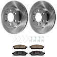 KIT-072924-1300 2-Wheel Set Front Brake Disc and Pad Kit, Plain Surface 6 Lugs 329.95 mm Semi-metallic, Includes (2) Brake Disc and (1) Brake Pad Set