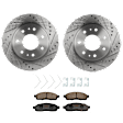 KIT-072924-1306 2-Wheel Set Brake Disc and Pad Kit, Cross-drilled and Slotted 7 Lugs 329.95 mm Semi-metallic, Includes (2) Brake Disc and (1) Brake Pad Set