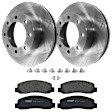 KIT-072924-1320 2-Wheel Set Front Brake Disc and Pad Kit, Plain Surface 8 Lugs 346.96 mm Semi-metallic 4WD, Includes (2) Brake Disc and (1) Brake Pad Set