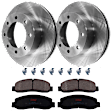 KIT-072924-1321 2-Wheel Set Front Brake Disc and Pad Kit, Plain Surface 8 Lugs 346.96 mm Semi-metallic 4WD, Includes (2) Brake Disc and (1) Brake Pad Set