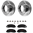 KIT-072924-1327 2-Wheel Set Front Brake Disc and Pad Kit, Plain Surface 8 Lugs 346.96 mm Semi-metallic 4WD, Includes (2) Brake Disc and (1) Brake Pad Set