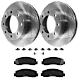 KIT-072924-1327 2-Wheel Set Front Brake Disc and Pad Kit, Plain Surface 8 Lugs 346.96 mm Semi-metallic 4WD, Includes (2) Brake Disc and (1) Brake Pad Set