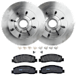 KIT-072924-1332 2-Wheel Set Front Brake Disc and Pad Kit, Plain Surface 8 Lugs 346.96 mm Semi-metallic RWD, Includes (2) Brake Disc and (1) Brake Pad Set