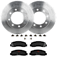 KIT-072924-1379 2-Wheel Set Front Brake Disc and Pad Kit, Plain Surface 8 Lugs 363 mm Semi-metallic 4WD, Includes (2) Brake Disc and (1) Brake Pad Set