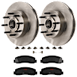 KIT-072924-1385 2-Wheel Set Front Brake Disc and Pad Kit, Plain Surface 8 Lugs 363 mm Semi-metallic RWD, Includes (2) Brake Disc and (1) Brake Pad Set