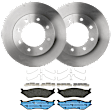 KIT-072924-1403 2-Wheel Set Front Brake Disc and Pad Kit, Plain Surface 8 Lugs 369.06 mm Semi-metallic, Includes (2) Brake Disc and (1) Brake Pad Set
