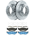 KIT-072924-1409 Front Brake Disc and Pad Kit, Cross-drilled and Slotted 8 Lugs Semi-metallic