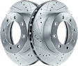 KIT-072924-1409 Front Brake Disc and Pad Kit, Cross-drilled and Slotted 8 Lugs Semi-metallic
