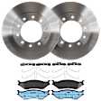 KIT-072924-1413 2-Wheel Set Front Brake Disc and Pad Kit, Plain Surface 10 Lugs 369.06 mm Semi-metallic, Includes (2) Brake Disc and (1) Brake Pad Set
