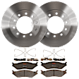 KIT-072924-1422 2-Wheel Set Front Brake Disc and Pad Kit, Plain Surface 10 Lugs 369.06 mm Semi-metallic, Includes (2) Brake Disc and (1) Brake Pad Set