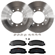 KIT-072924-1428 2-Wheel Set Front Brake Disc and Pad Kit, Plain Surface 10 Lugs 369.06 mm Semi-metallic, Includes (2) Brake Disc and (1) Brake Pad Set