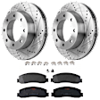 KIT-072924-1436 2-Wheel Set Front Brake Disc and Pad Kit, Cross-drilled and Slotted 8 Lugs 347 mm Semi-metallic, Includes (2) Brake Disc and (1) Brake Pad Set