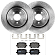KIT-072924-1445 2-Wheel Set Rear Brake Disc and Pad Kit, Plain Surface 5 Lugs 350.01 mm Semi-metallic, Includes (2) Brake Disc and (1) Brake Pad Set