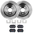 KIT-072924-1446 2-Wheel Set Rear Brake Disc and Pad Kit, Plain Surface 5 Lugs 350.01 mm Semi-metallic, Includes (2) Brake Disc and (1) Brake Pad Set