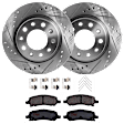 KIT-072924-1465 2-Wheel Set Brake Disc and Pad Kit, Cross-drilled and Slotted 5 Lugs 263.91 mm Ceramic, Includes (2) Brake Disc and (1) Brake Pad Set