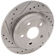 KIT-072924-1479 2-Wheel Set Rear Brake Disc and Pad Kit, Cross-drilled and Slotted 5 Lugs 330 mm Ceramic, Includes (1) Brake Pad Set and (2) Brake Disc