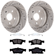 KIT-072924-1480 2-Wheel Set Rear Brake Disc and Pad Kit, Cross-drilled and Slotted 5 Lugs 330 mm Ceramic, Includes (1) Brake Pad Set and (2) Brake Disc