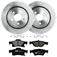 KIT-072924-1482 2-Wheel Set Rear Brake Disc and Pad Kit, Plain Surface 5 Lugs 350.01 mm Ceramic, Includes (2) Brake Disc and (1) Brake Pad Set