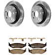 KIT-072924-1485 2-Wheel Set Rear Brake Disc and Pad Kit, Plain Surface 5 Lugs 352.04 mm Ceramic, Includes (2) Brake Disc and (1) Brake Pad Set