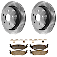 KIT-072924-1485 2-Wheel Set Rear Brake Disc and Pad Kit, Plain Surface 5 Lugs 352.04 mm Ceramic, Includes (2) Brake Disc and (1) Brake Pad Set
