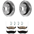 KIT-072924-1487 2-Wheel Set Rear Brake Disc and Pad Kit, Plain Surface 5 Lugs 352.04 mm Semi-metallic, Includes (2) Brake Disc and (1) Brake Pad Set