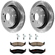 KIT-072924-1487 2-Wheel Set Rear Brake Disc and Pad Kit, Plain Surface 5 Lugs 352.04 mm Semi-metallic, Includes (2) Brake Disc and (1) Brake Pad Set