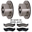KIT-072924-1497 2-Wheel Set Rear Brake Disc and Pad Kit, Plain Surface 8 Lugs 323.34 mm Semi-metallic, Includes (1) Brake Pad Set and (2) Brake Disc